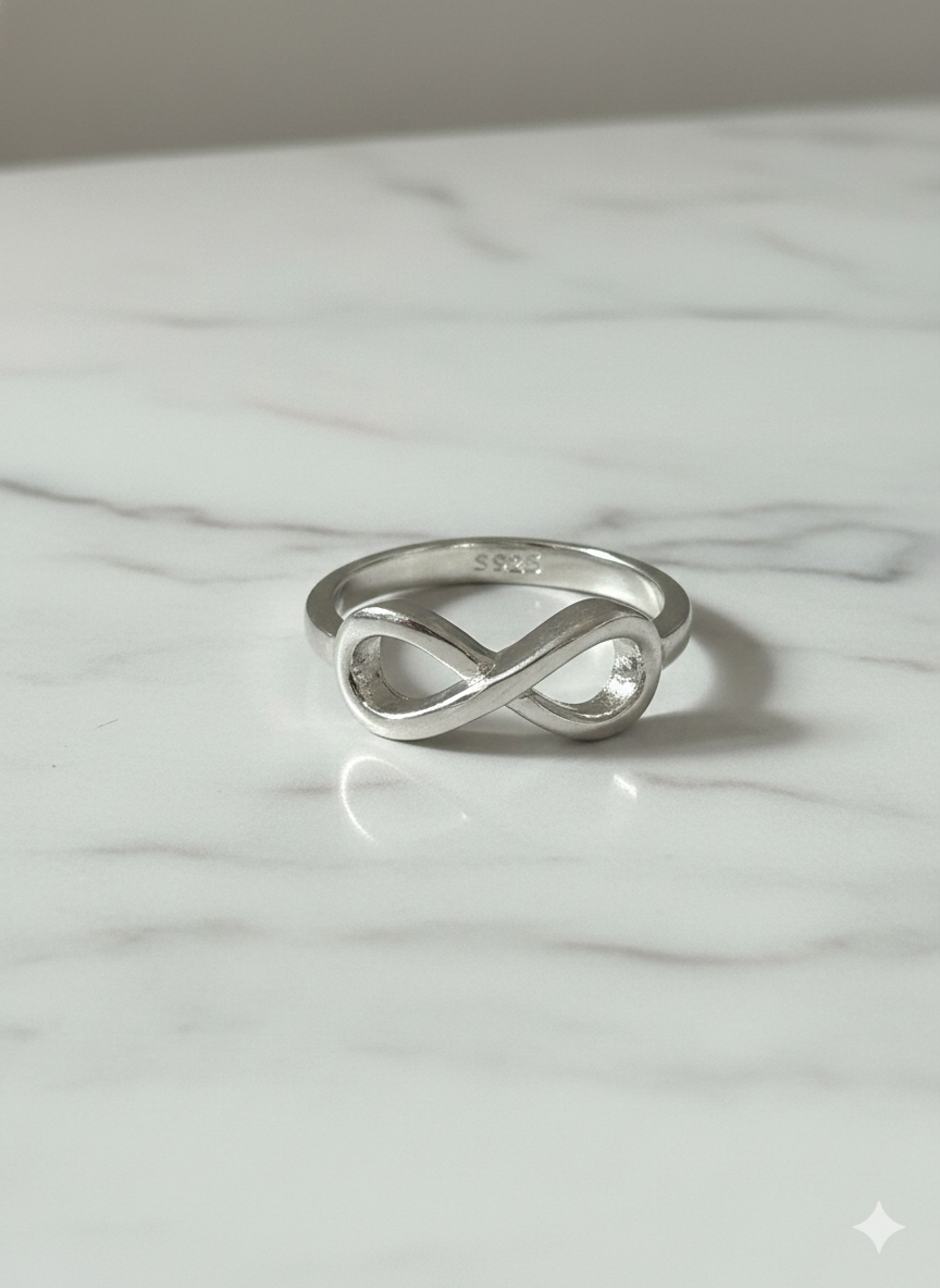92.5 Silver  Plain Infinity Ring -A Symbol of Endless Elegance